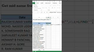 How to use Mid Formula in excel 🤔🤔📚📚⁉️⁉️#excel #Midfunction#shorts #youtube #viral