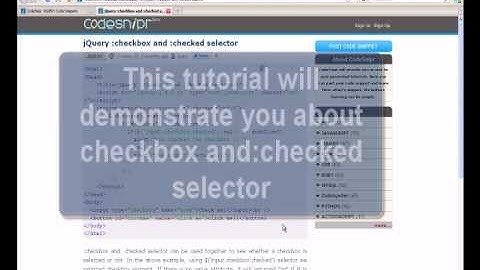 JQUERY Tutorial : jQuery checkbox and checked selector
