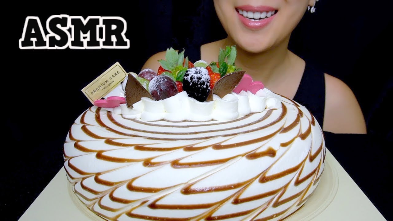 ASMR CHOCOLATE CAKE WITH FRESH FRUIT | EATING SOUNDS NO TALKING ...