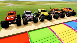 Best Monster Jam Trucks Jumping Through Giant Portal Challenge BeamNG drive