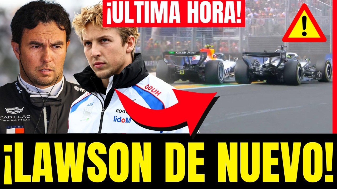 ¡NO LO SUPERA! La SUCIA persecución de Liam Lawson a Checo Pérez en Australia 😱