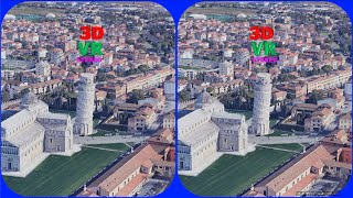 3D video, Leaning Tower of Pisa 3D, VR, Stereogram, Magic eye, 3D SBS, Italy,  Google Earth screenshot 4