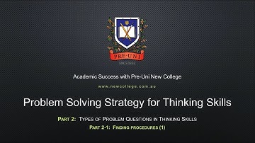 Problem Solving Strategy for Thinking Skills Part 2-1 Finding Procedures(1)