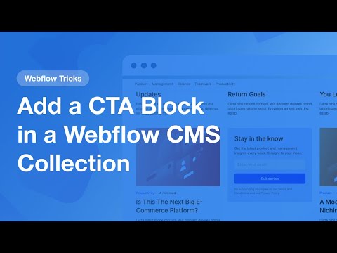 Add a CTA Block in a Webflow CMS Collection
