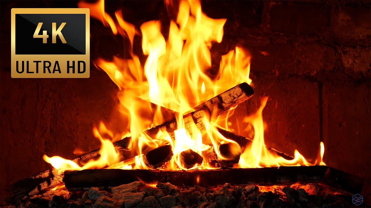 Relaxing Fireplace (10 HOURS) with Burning Logs and Crackling Fire ...
