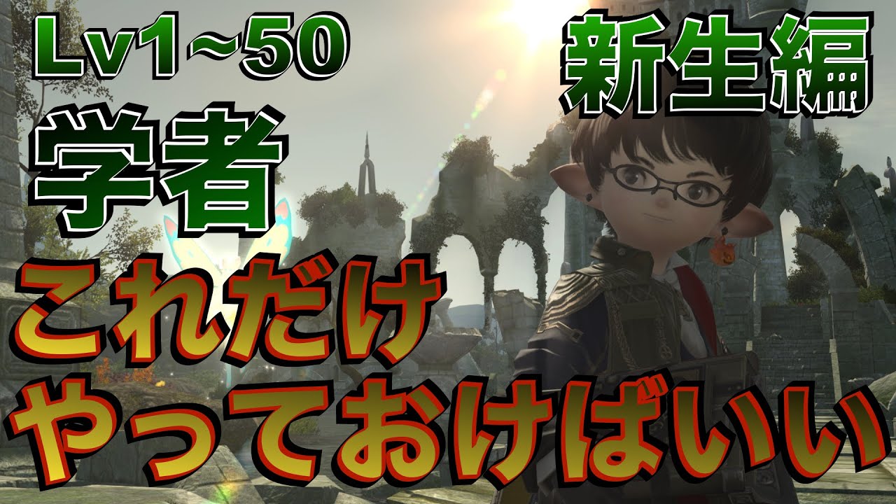 FF14 学者【新生編Lv1~50】これだけやっておけばいい簡単スキル回し