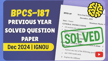 BPCS-187 Hindi Solved Question Paper | Dec 2024 | IGNOU Previous Year Question Paper