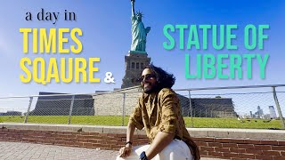 Exploring New York City With No Info | Times Square + Statue of Liberty Vlog