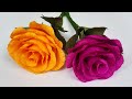 DIY Paper Roses 🌹 How To Make Rose Paper Flower From Crepe Paper Craft