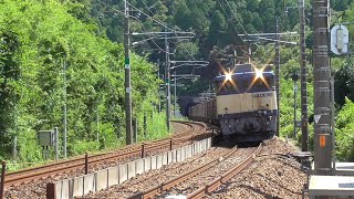 中央西線　EF64-1035 コンテナ列車　汽笛あり