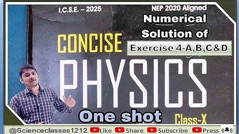 Selina Concise Physics Class-10 ICSE Numerical Solution Complete Exercise-4 One Shot by Saurabh sir