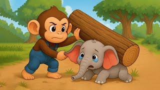 Elephant Crushed By Heavy Logs ‼️ Brave Monkey Farmer Plans Rescue | Cobby Farm Story