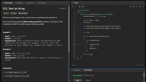 912. Sort an array | C++ | Simple and easy explanation | Leetcode daily question | DSA