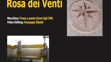 Fresa a ponte CNC Gmm Egil CNC  - Rosa dei Venti in Marmo