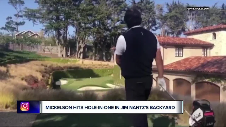 Phil Mickelson hits hole-in-one in Jim Nantz's bac...
