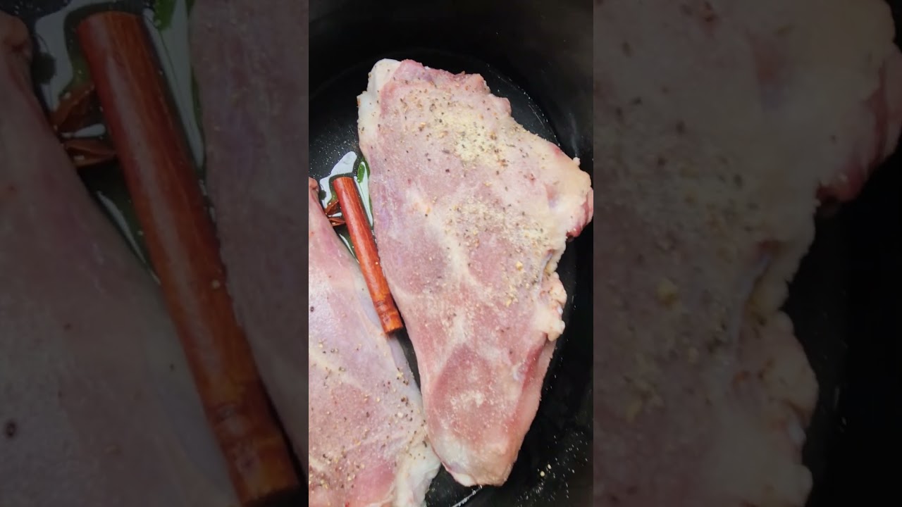 A leg of wild goat in the slow cooker (crockpot) to slow roast 