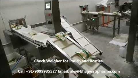 Online Check Weigher For Pouch and Bottles.