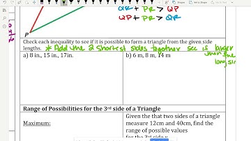 5.3, 5.5, 5.6 Triangle Inequality Theorem