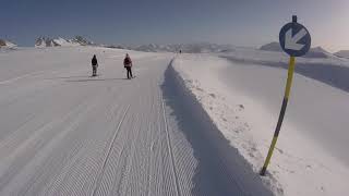 Taking the blue route 38 into 39 at Gletscher Arena Solden