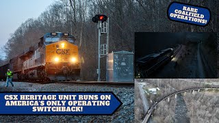 CSX Heritage Unit Runs On America's ONLY Operating Switchback! Rare Coalfield Action On The CV!