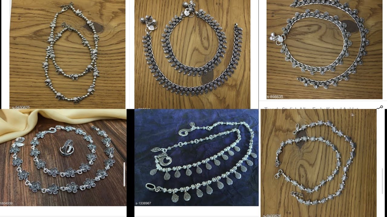 oxidised silver anklet//with price//link is in description