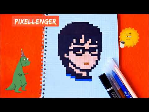 Как рисовать по клеточкам Гарри Поттера Портрет Простые рисунки How to Draw Harry Potter Pixel Art