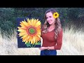 Sunflower Acrylic Painting Tutorial - By Artist, Andrea Kirk | The Art Chik