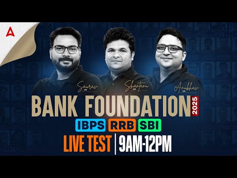Bank Foundation Live Test 2025 | IBPS RRB SBI PO Clerk Practice | Reasoning Quants English