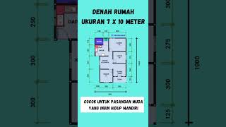 Desain Rumah 7x10 Meter Letter L | 3 Kamar Tidur Cocok untuk Pasangan Muda