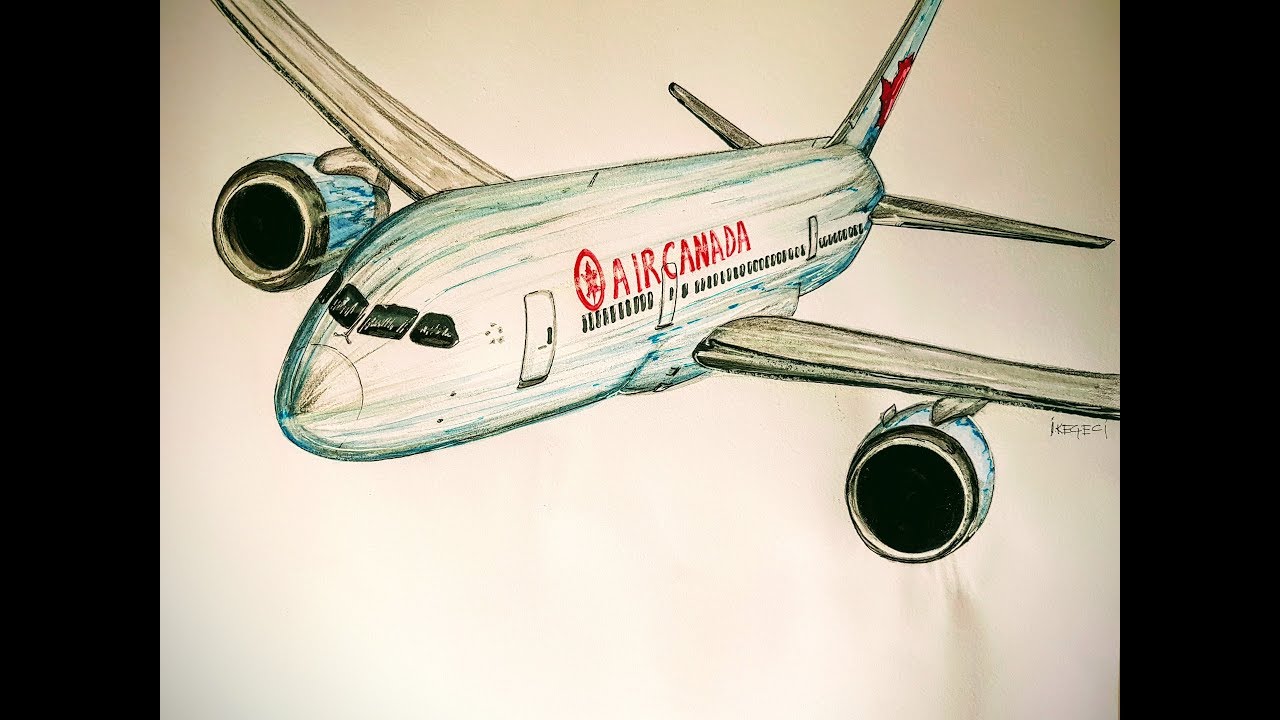 SPEED DRAWING, AIR CANADA, BOEING 787 DREAMLINER - YouTube