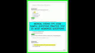 Medical Coding CPC Exam Practice Test: 25 Must-Memorize Questions for Your Certification Success
