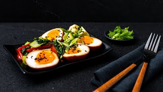 Soy-Marinated Eggs, Bok Choy & Avocado