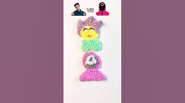 Squid Game Thanos vs Soldier Guess the mixed colors #satisfying #squidgame #thanos #mixing #games