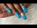 Glitter Blue New Year Acrylic Nails | Watch Me Work | POLISHED by Tesha