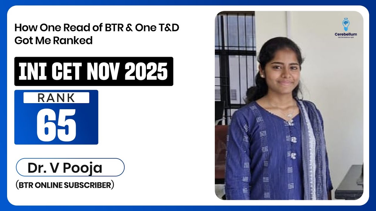 How One Read of BTR & One T&D Got Me Ranked | Dr. V Pooja | Rank 65