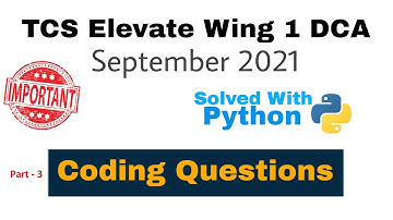 Coding Question For Sep DCA | TCS DCA 2021 Practicea Question Part 3