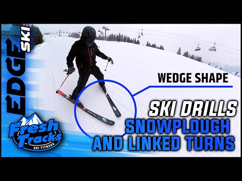 Skiing Lesson Snowplough and linking turns