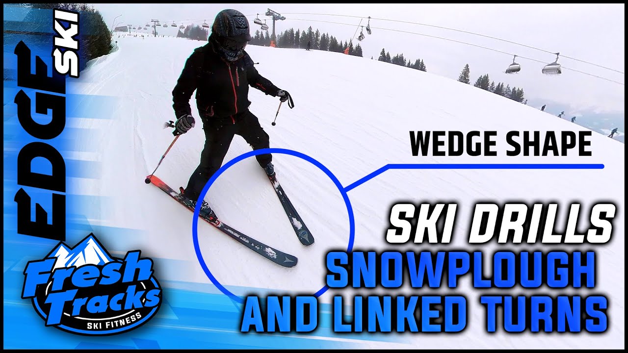 Skiing Lesson Snowplough and linking turns