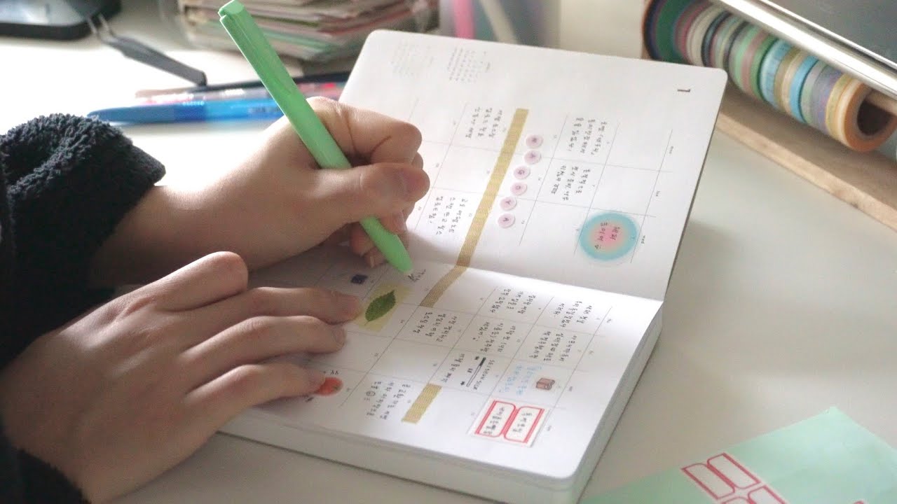 먼슬리 다이어리 꾸미기… 무편집…🐌