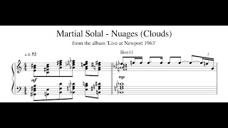 Martial Solal - Nuages (Clouds) - Piano Transcription (Sheet Music in Description)