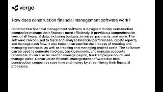 Understanding Construction Financial Management Software