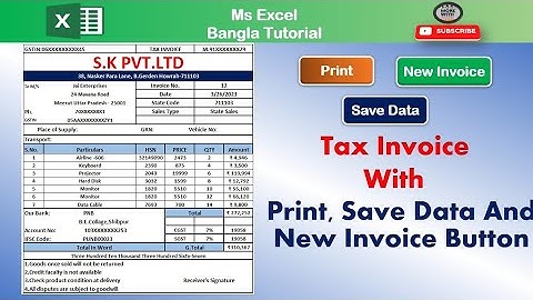 How to create Tax Invoice with Auto print and Auto save button 🔘.. Tax Invoice in Bangla tutorial
