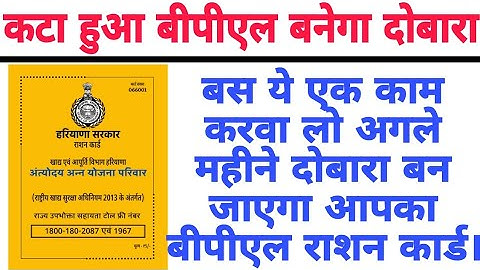 राशन कार्ड कट गया, दौबारा नया कार्ड कैसे बनाये | NEW BPL RATION CARD HARYANA 2025
