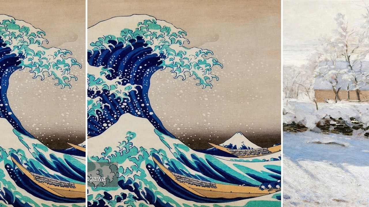 Masterpieces TV — Silent Art Gallery · August 8 Night | The Great Wave off Kanagawa… & others