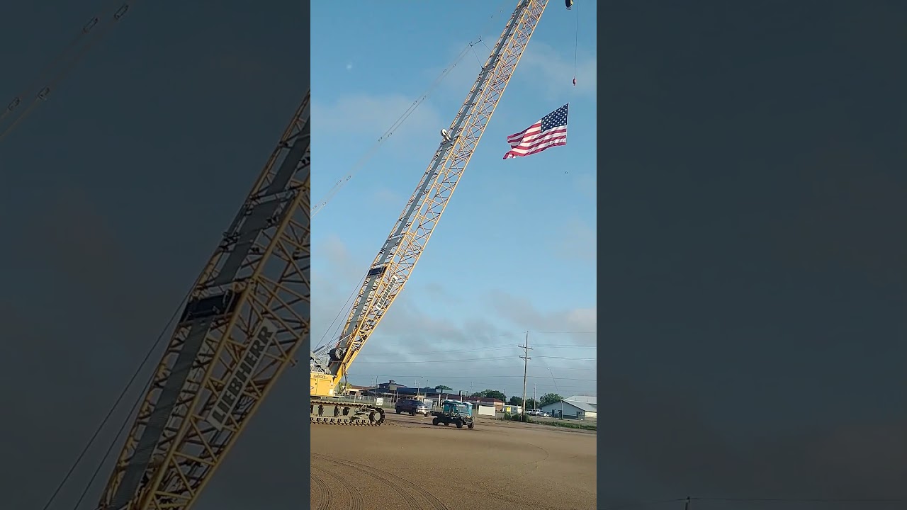 July 5th time to take down this Massive flag so the crane can get back to work