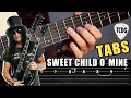 Como tocar el solo de SWEET CHILD O´ MINE en guitarra acústica | Tablaturas TCDG