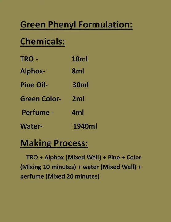 Green Phenyl Formula|Green Phenyl | How to make Green Phenyl