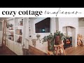COTTAGE HOUSE MAKEOVER UNDER $500 | DIY Built Ins + Cottage Fireplace