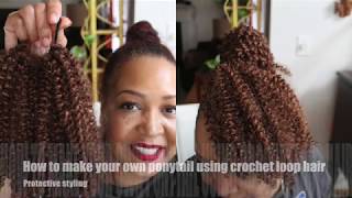 DIY ponytail with Havana mambo twist crochet hair | Natural Hair | How to