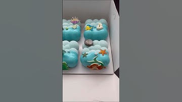 Thumbnail of Little mermaid mousse mini cakes #mini #mousse #cake #chocolatecake #ocean #cartoon #shorts